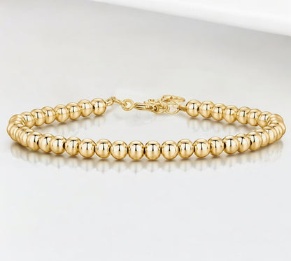 Gabrielle - 3mm- Bracelet complet de billes 14k d’or rempli de 4 mm, avec fermoir